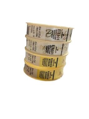 NEW Hallmark Self Stick Ribbon Gold Embossed Happy Birthday & Solid Yellow